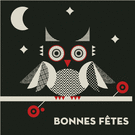Hibou graphique souhaitant de joyeuses fêtes